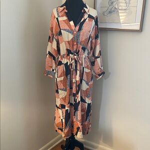 ANTHROPOLOGIE COREY LYNN CALTER sz medium Abstract Shirtdress